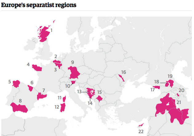 The Guardian-en mapa.