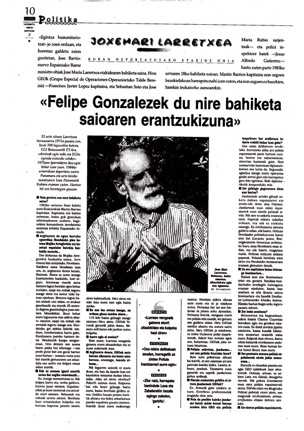 >Larretxea Goik Egunkariari emandako elkarrizketa.