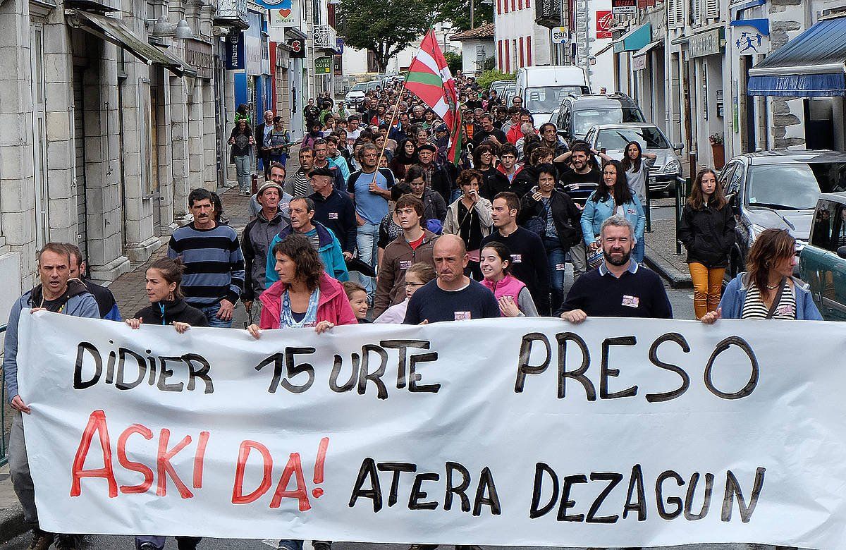 Didier Agerren aldeko mobilizazio bat, Donapaleun. BOB EDME