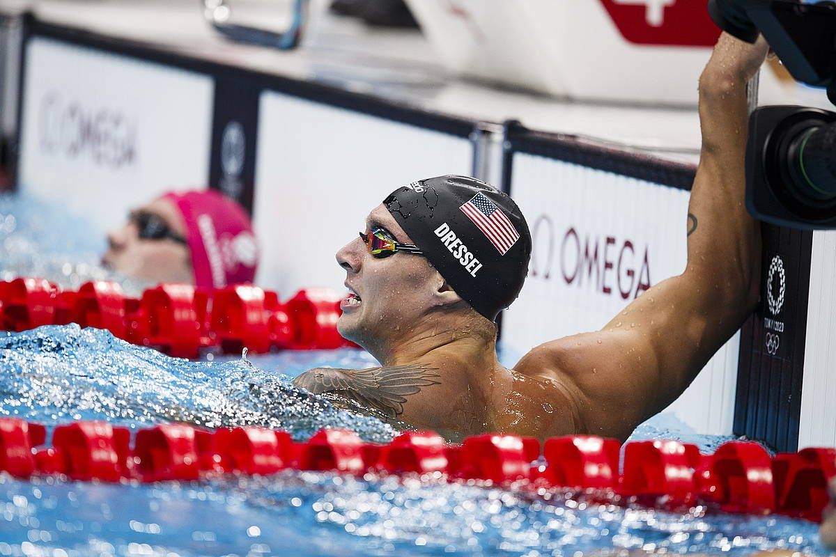 Caeleb Dressel igerilari estatubatuarra, gaurko finala amaitu berritan. PATRICK B. KRAEMER / EFE