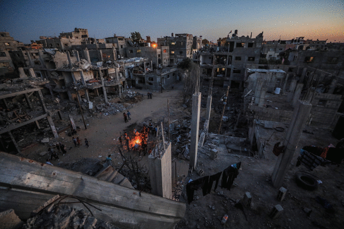 Beit Hanoun bonbardaketen ondoren suntstituta, Gaza iparraldean, joan den maiatzean. MOHAMMED SABER/EFE