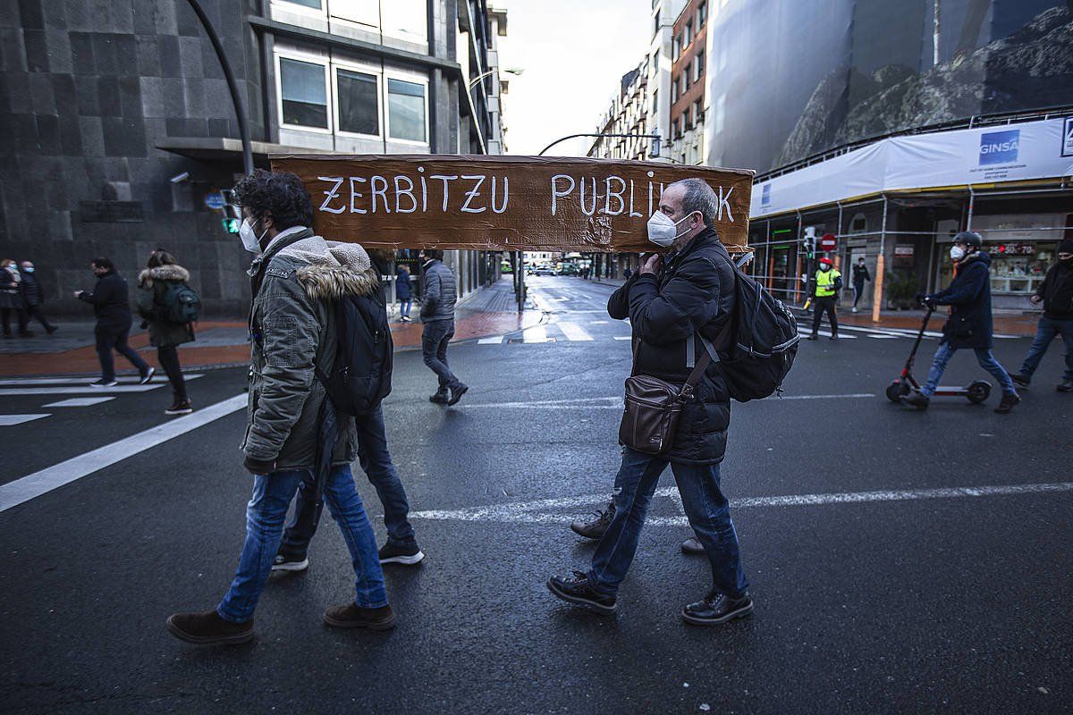 Heriotzak salatzeko urtarrilean Bilbon egindako manifestazioa. ARITZ LOIOLA/@FOKU