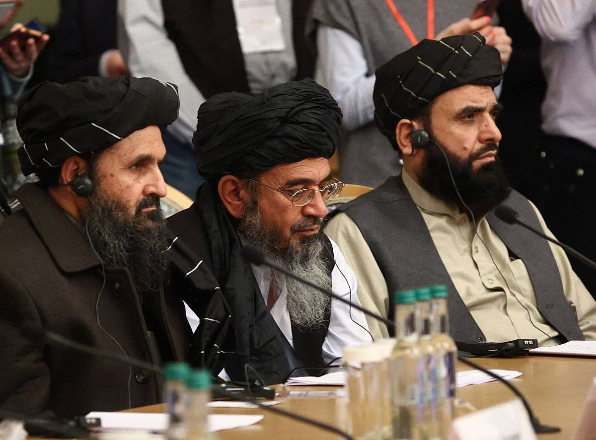 Bake negoziazioetan parte hartu zuen talibanen ordezkaritza, Moskun, artxiboko argazki batean. EFE