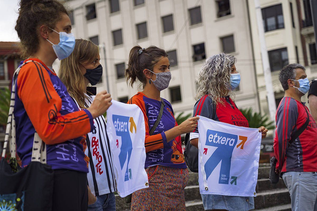 Sarek joan den astelehenean egindako protesta bateko irudia, Bilbon. ARITZ LOIOLA, FOKU