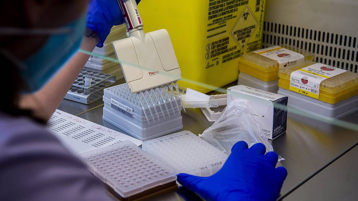 PCR probak Gurutzetako ospitalean, artxiboko irudi batean. LUIS JAURGIALTZO, FOKU