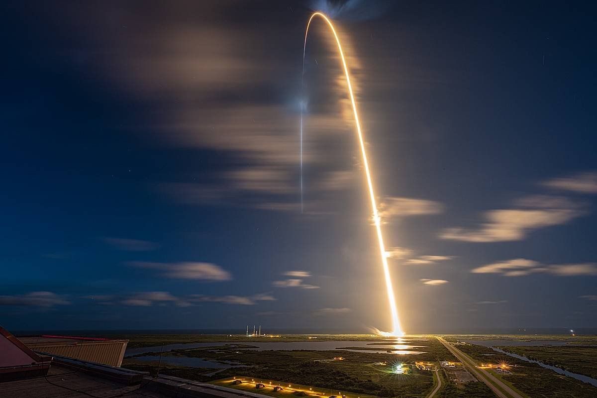 Falcon9 espaziontzia, espazioratu denean. INSPIRATION4, EFE