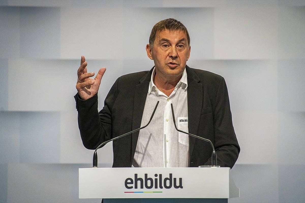 Arnaldo Otegi EH Bilduko koordinatzailea, artxiboko irudian. GORKA RUBIO/ FOKU