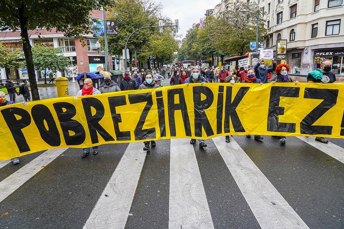 Pobreziaren aurkako manifestazioa Bilbon. Artxiboko irudia. MARISOL RAMIREZ/ FOKU