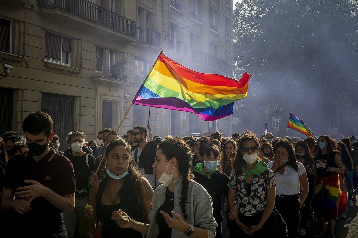 LGTBIfobiaren aurkako manifestazio bat, Gasteizen. JAIZKI FONTANEDA / FOKU