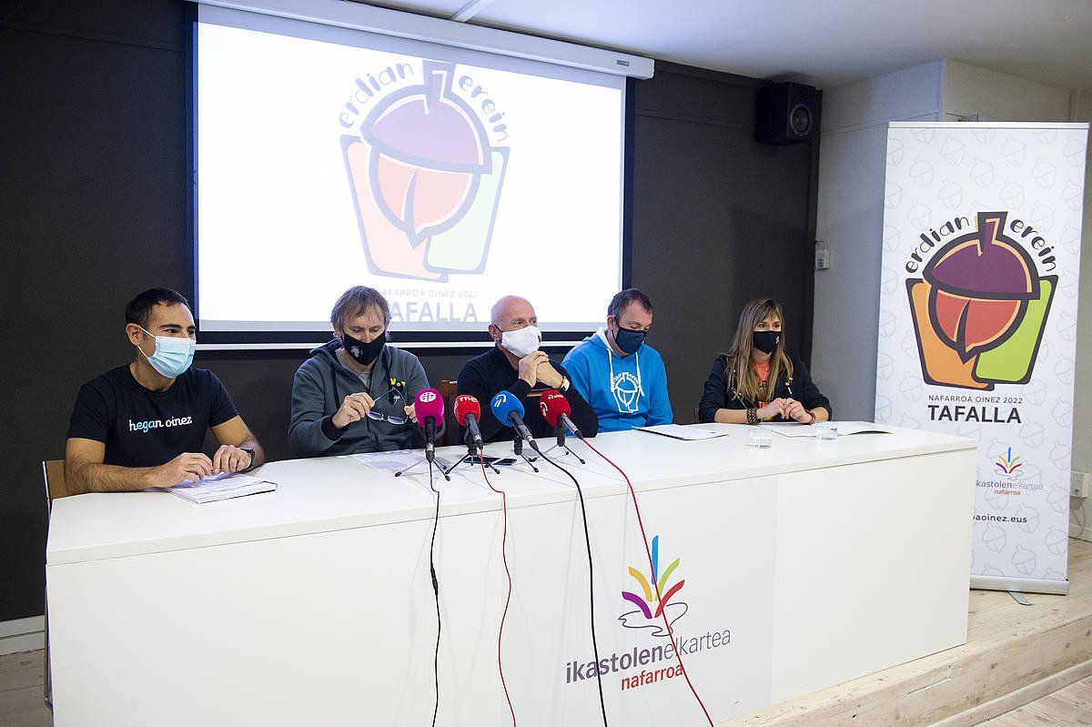 Nafarroa Oinez-en aurkezpena, gaur goizean, Iruñean. IñIGO URIZ / FOKU