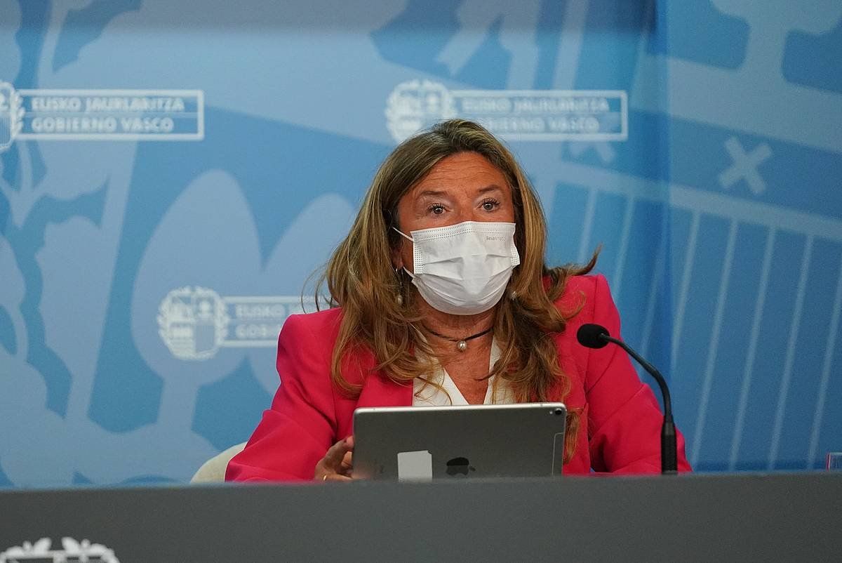Gotzone Sagardui Osasun sailburua, aurreko agerraldi batean. ENDIKA PORTILLO, FOKU