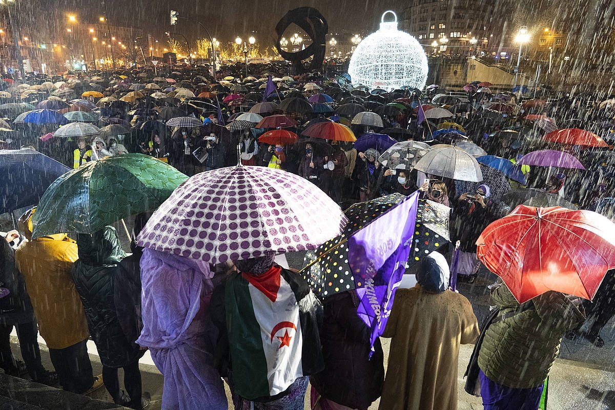 Bilboko mobilizazioaren une bat. MONIKA DEL VALLE / FOKU