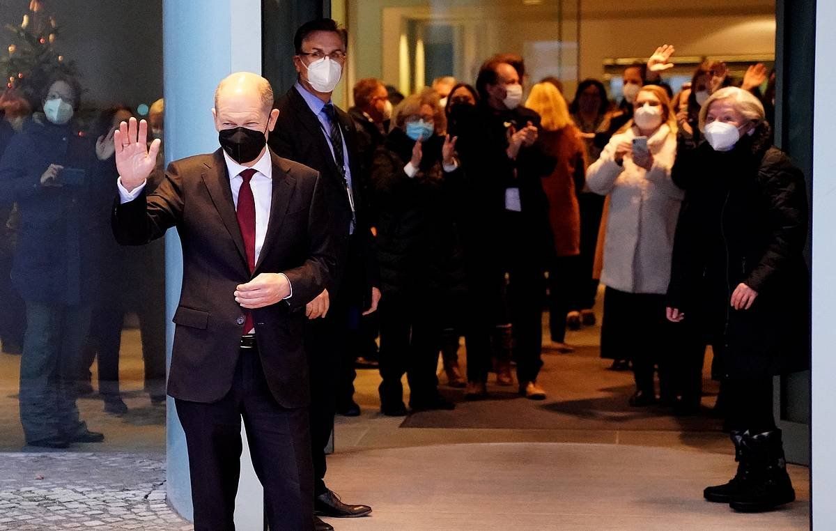 Olaf Scholz Berlinen, gaur, Alemaniako kantziler kargua jaso ostean. CLEMENS BILAN / EFE