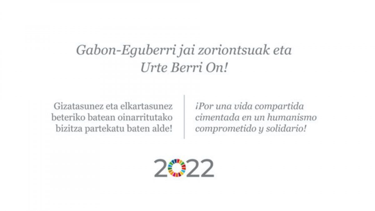 Iñigo Urkulluren zorion agurra, euskaraz eta gazteleraz. BERRIA