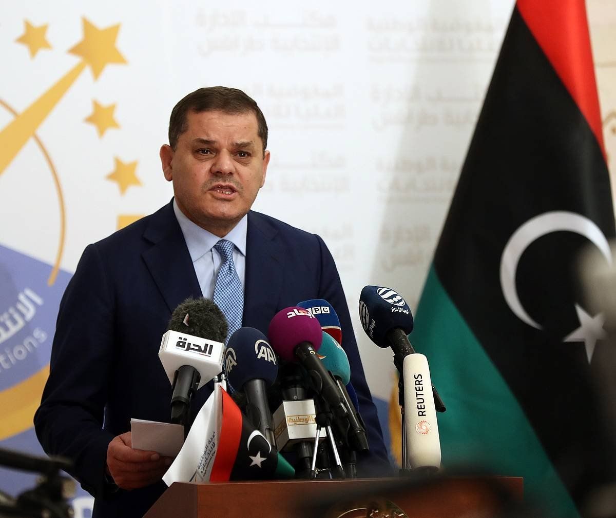 Libiako lehen ministro Abdul Hamid Dbeibah, bere hautagaitzaren berri eman zuenean, azaro amaieran. EFE