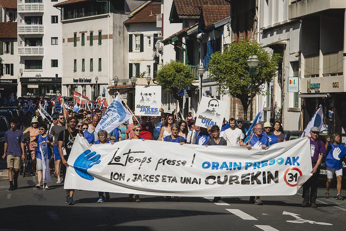 Urte guzian zehar mobilizazio andana egin dute 'Orain presoak' lelopean. GUILLAUME FAUVEAU