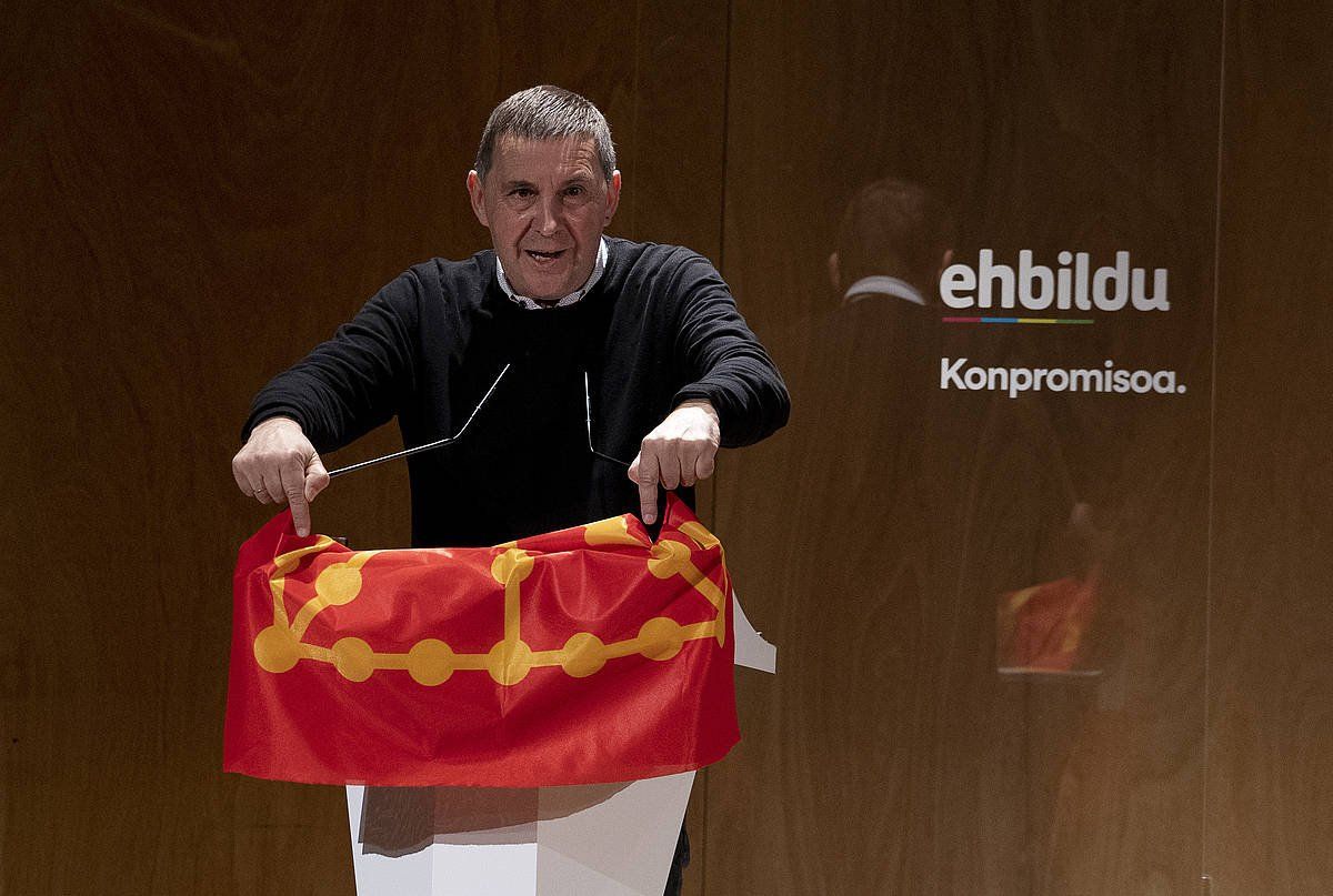 Arnaldo Otegi, BEC erakustazokan EH Bilduk egin duen Ohiko Biltzar Nagusian. RAUL BOGAJO / FOKU