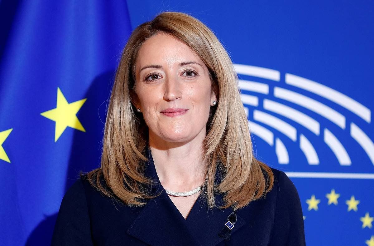 Roberta Metsola kontserbadorea, gaur, Europako Parlamentuaren Estrasburgoko egoitzan. JULIEN WARNAND / EFE