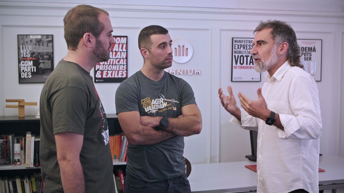 Jokin Unamuno, Adur Ramirez de Alda eta Jordi Cuixart. TV3