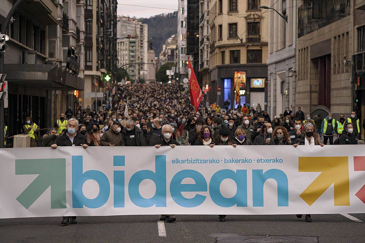 Euskal presoen eskubideen alde urtarrilean Bilbon egindako manifestazioa. ARITZ LOIOLA / FOKU