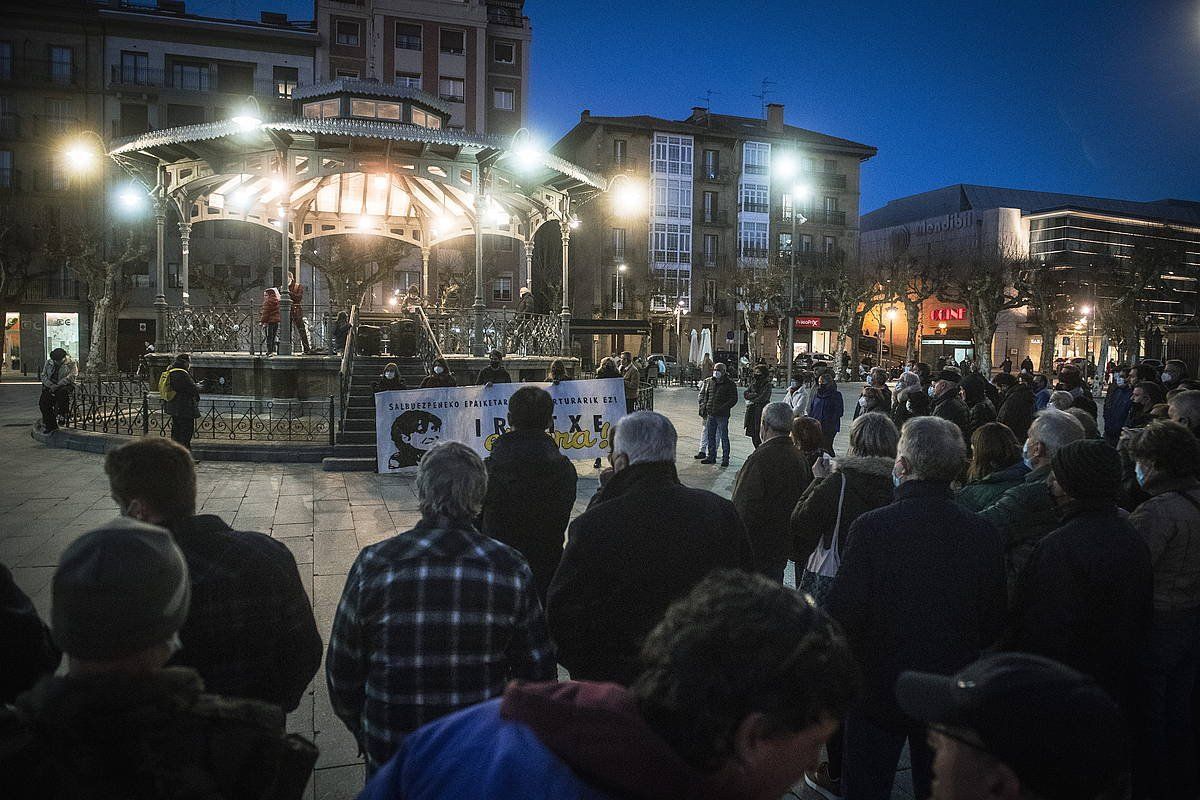 Iratxe Sorzabali babesa adierazteko manifestazioa atzo, Irunen (Gipuzkoa). GORKA RUBIO, FOKU