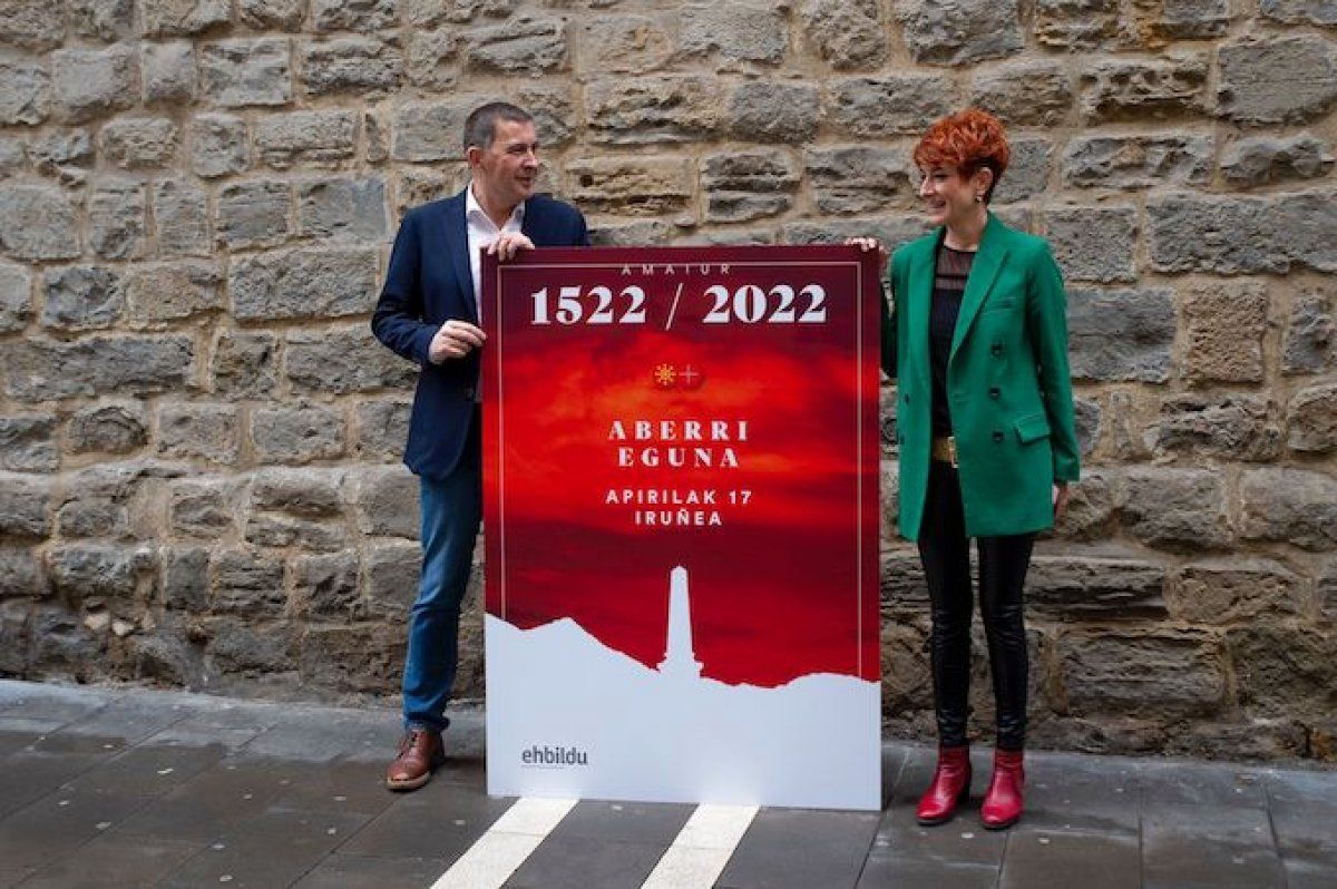 Arnaldo Otegi eta Bakartxo Ruiz, Aberri Egunerako manifestazioa aurkezten. BERRIA