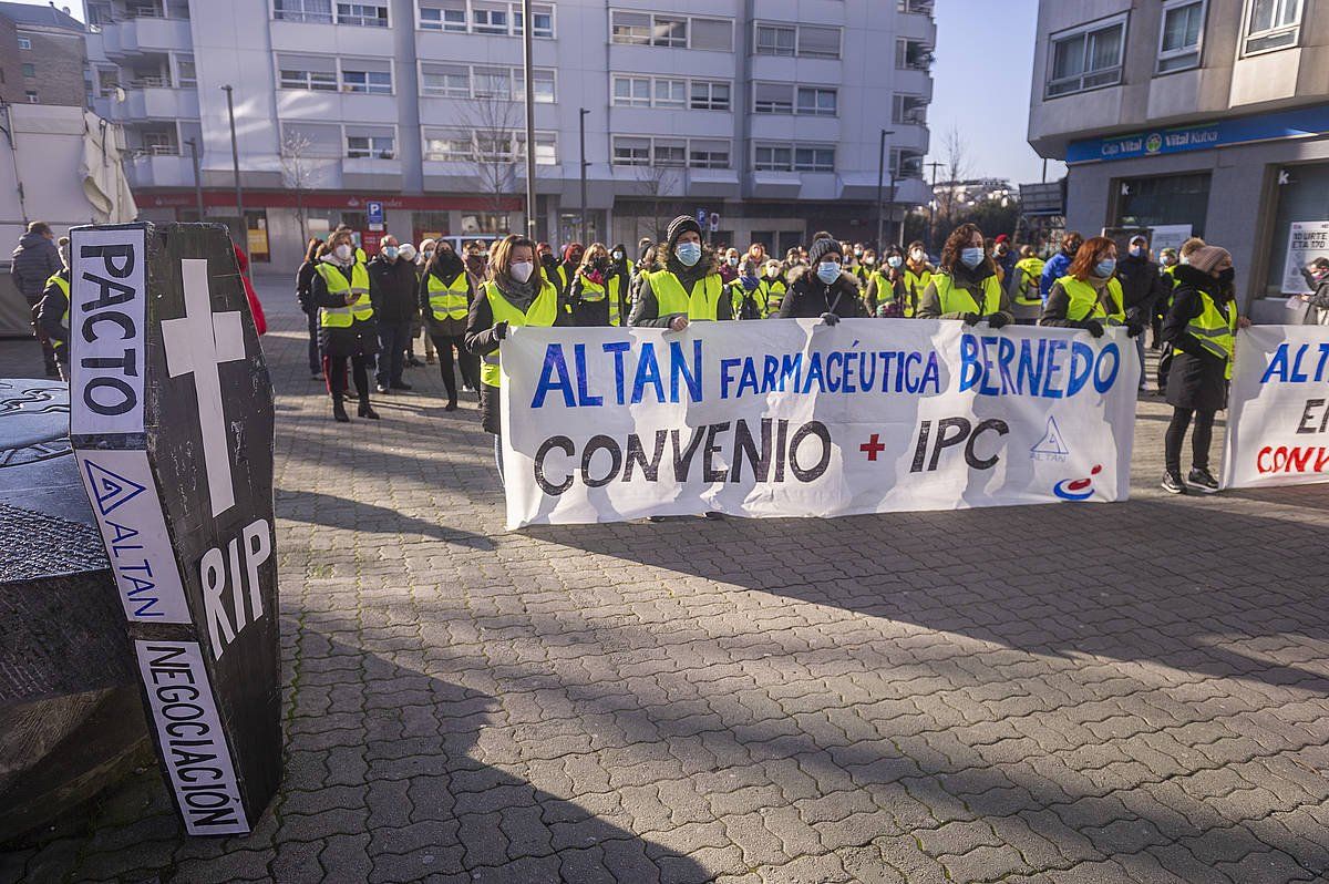 Altaneko langileen elkarretaratzea Gasteizen, urtarrilean. JAIZKI FONTANEDA/FOKU