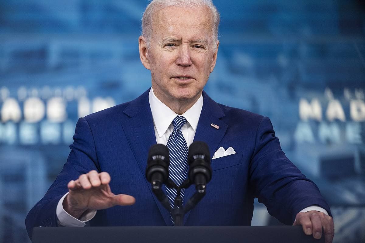 Joe Biden, aurreko astean eginiko agerraldi batean. JIM LO SCALZO (EFE)