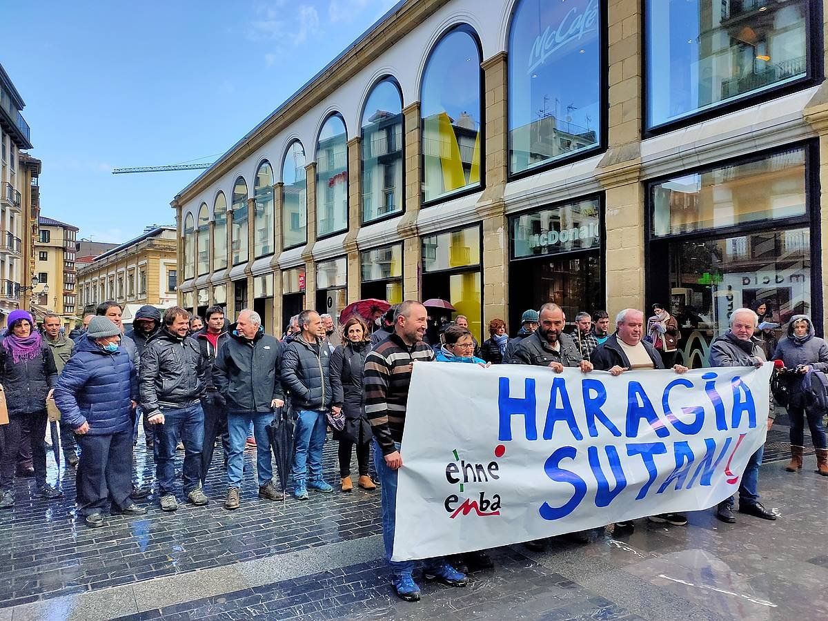 Abeltzainen protesta, gaur Donostian. BERRIA