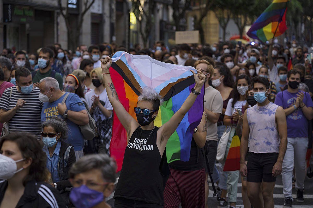 Homofobiaren aurkako manifestazio bat, Bilbon. ARITZ LOIOLA / FOKU