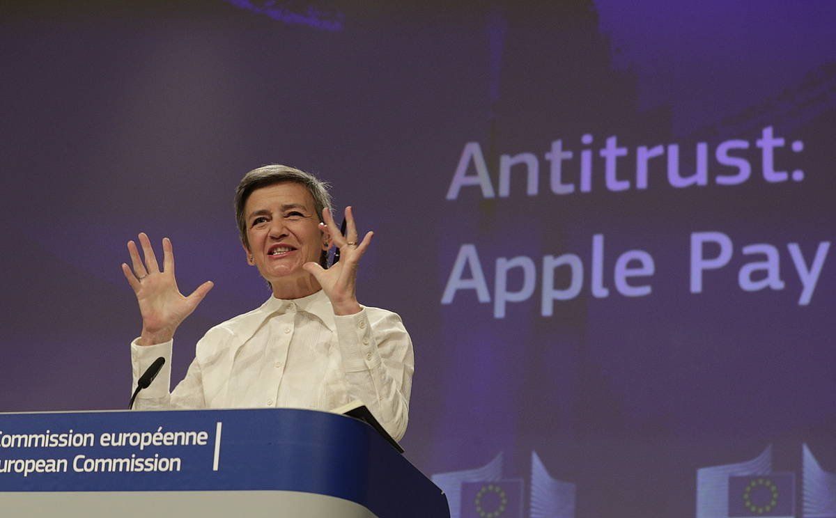 Margrethe Vestager Europako Batzordeko Lehiarako lehendakariordea. OLIIER HOSLET / EFE