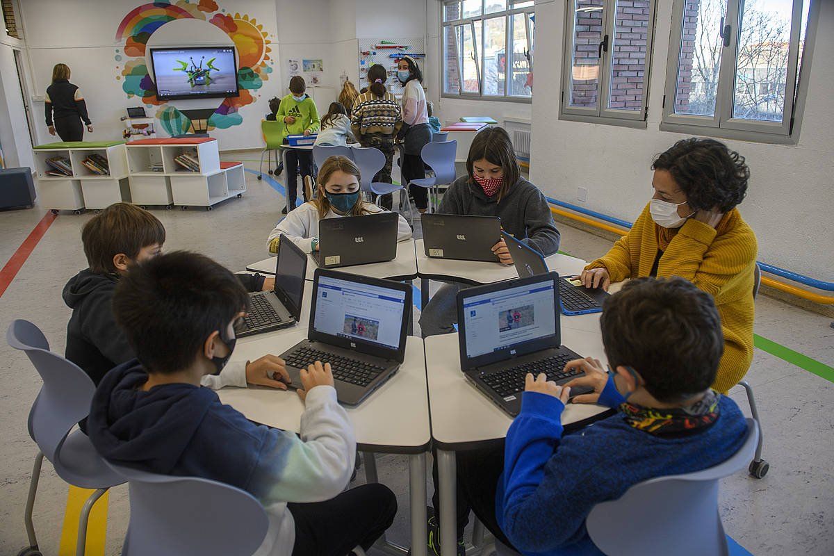 Umeak Zarauzko (Gipuzkoa) eskola batean. GORKA RUBIO/ FOKU