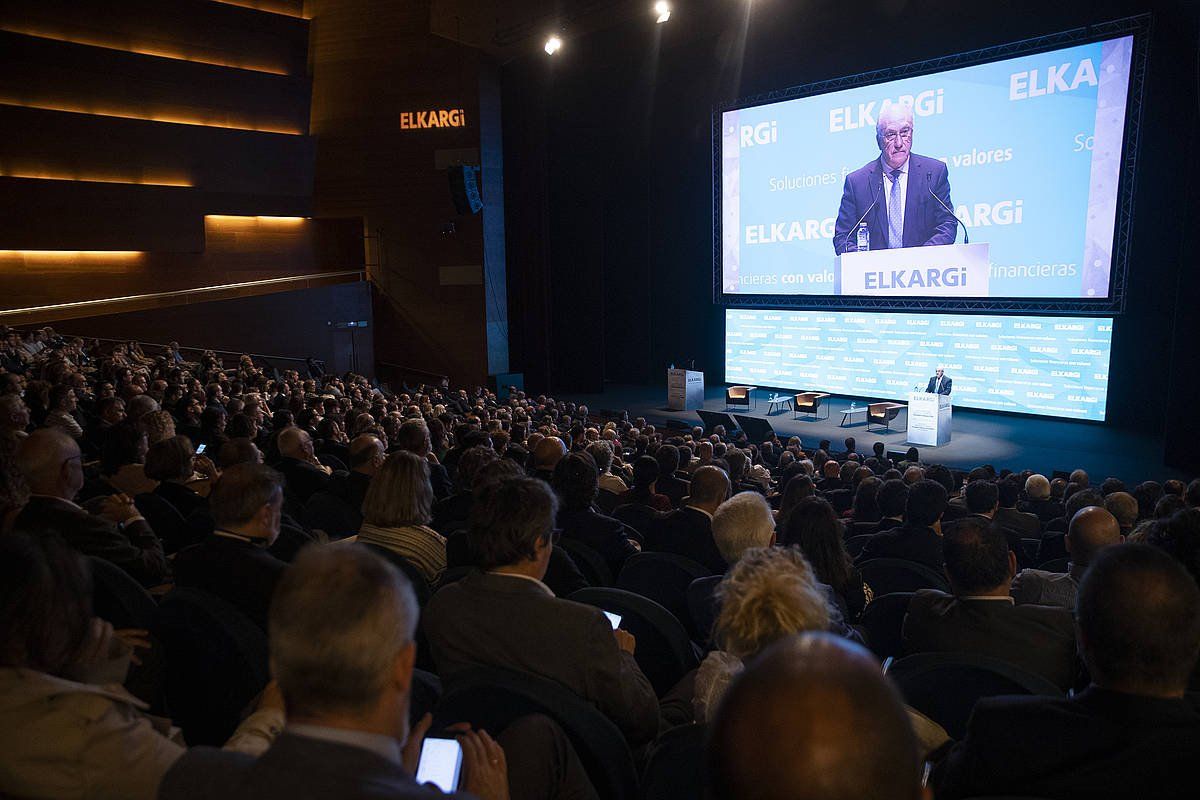 Josu Sanchez Elkargiko presidentea Enpresa Topaketan, Kursaal jauregian. JAVIER ETXEZARRETA / EFE