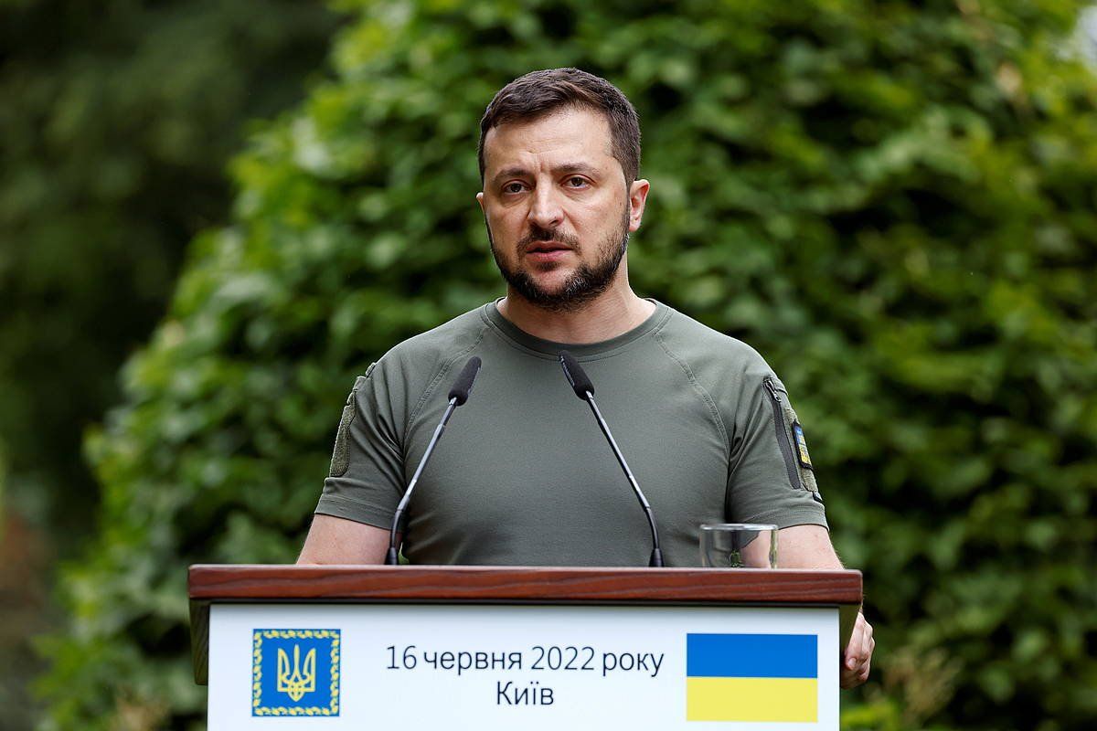 Ukrainako presidete Volodimir Zelenski. LUDOVIC MARIN / EFE