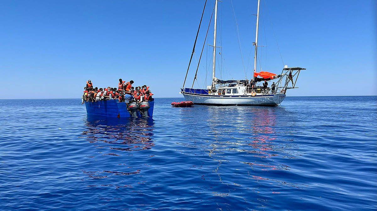 'Aita Mari' erreskatze ontzia Mediterraneo itsasoan, joan den ekainaren 17an. ITSAS SALBAMENDUA