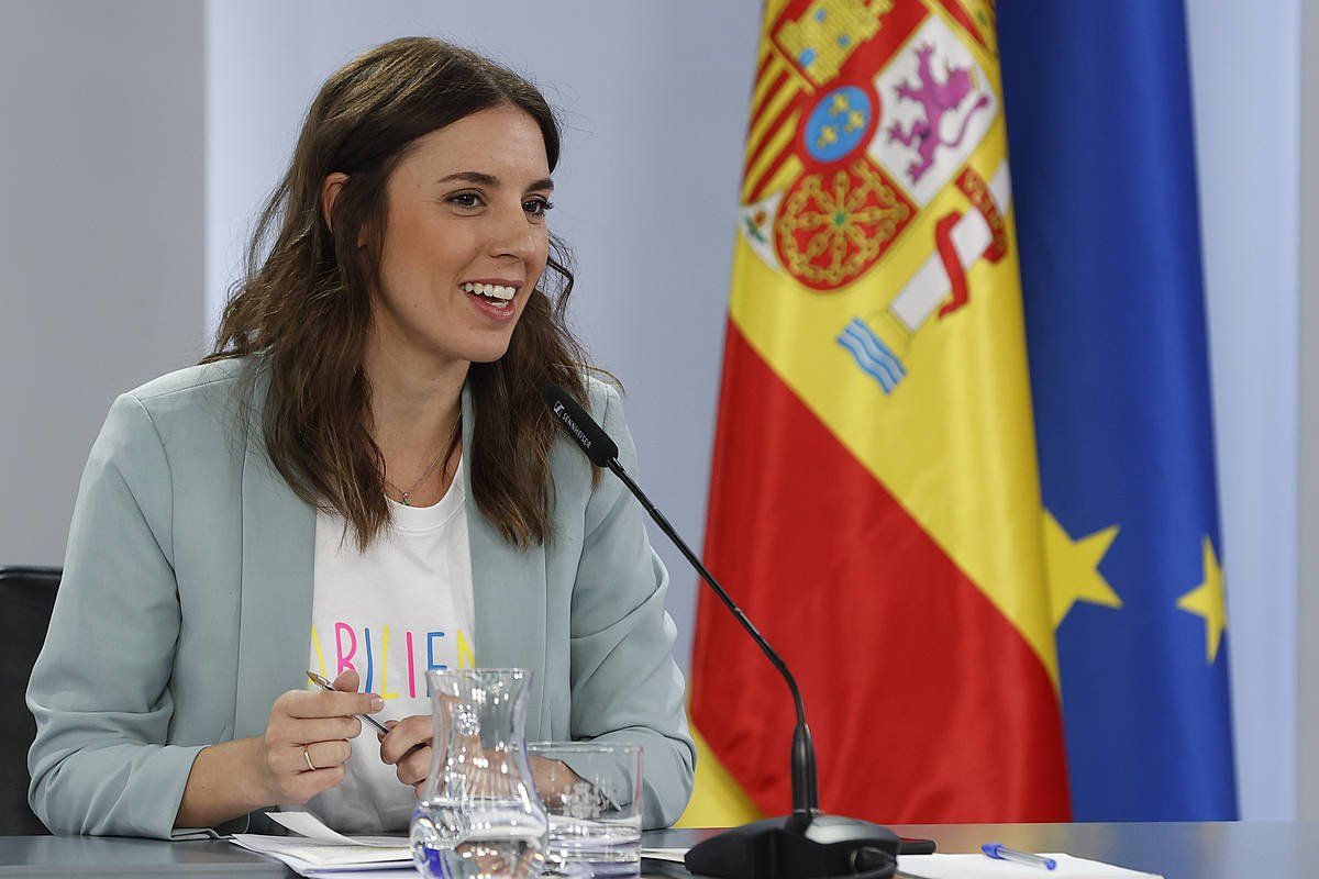Irene Montero Espainiako Gobernuko Berdintasun ministroa, gaur. J.J. GUILLEN / EFE Irene Montero Espainiako Gobernuko Berdintasun ministroa, gaur. J.J. GUILLEN / EFE