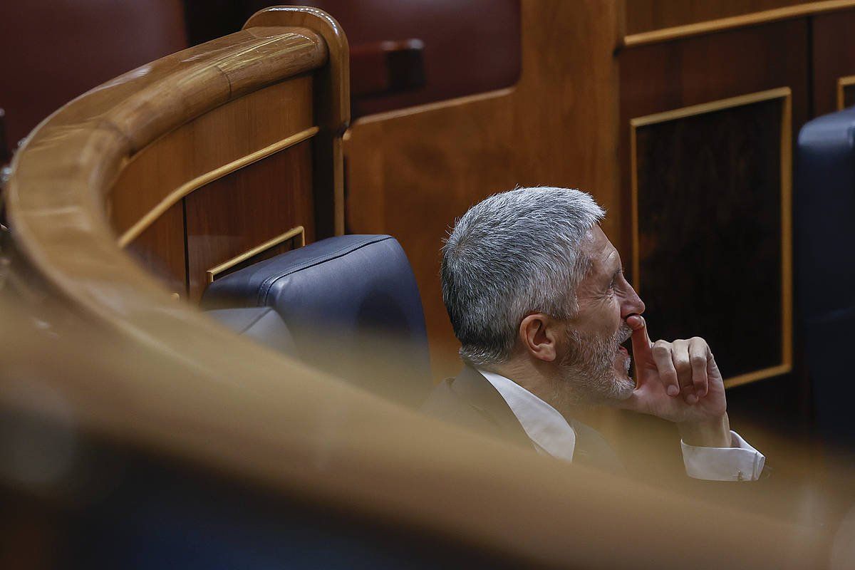 Fernando Grande-Marlaska Espainiako Kongresuan, gaur goizean. JAVIER LIZON / EFE