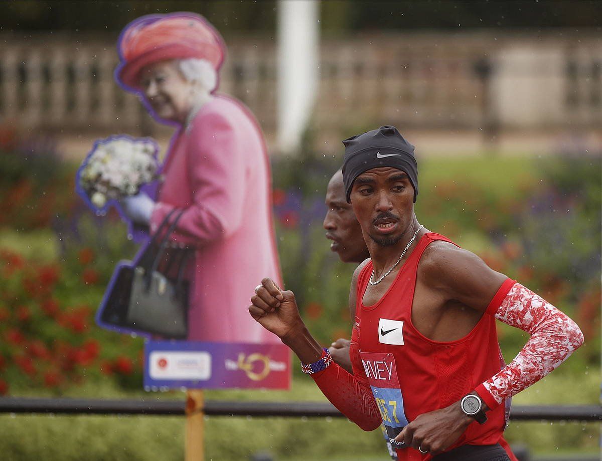 Mo Farah, 2020. urtean, Londresko maratoian. JOHN SIBLEY / EFE