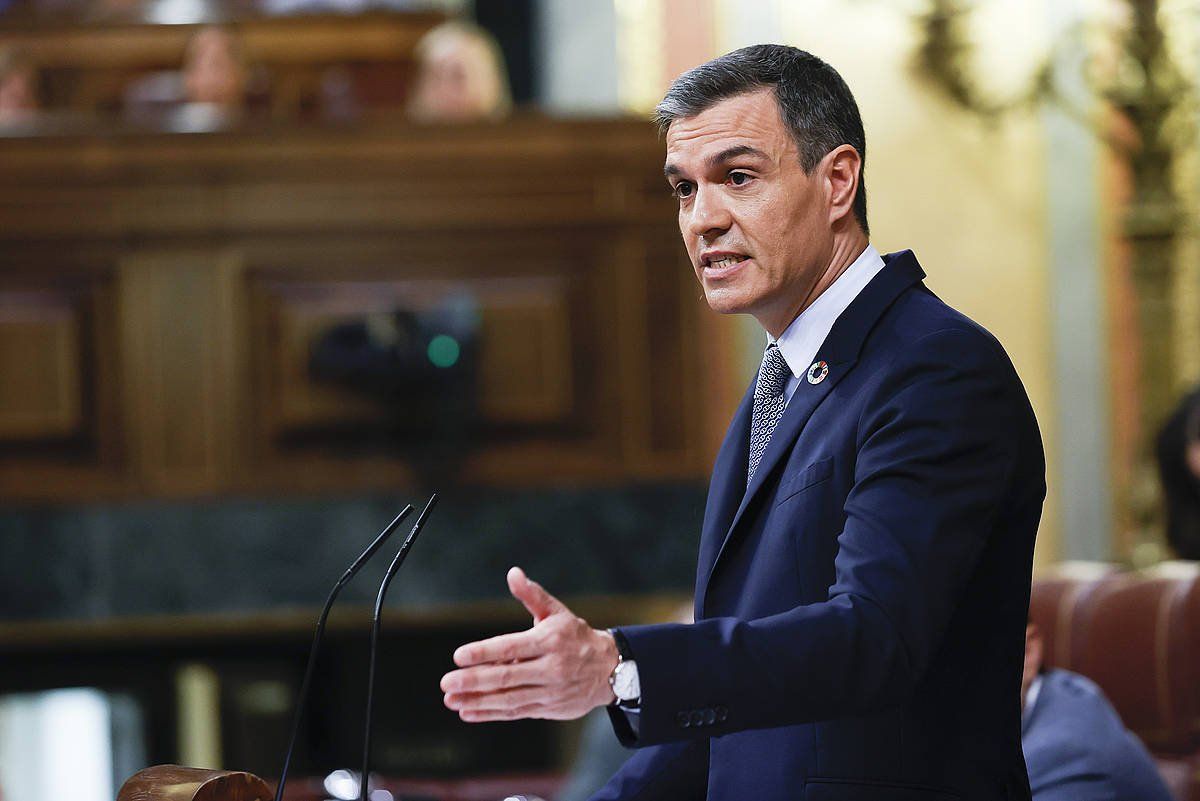 Pedro Sanchez Espainiako Gobernuko presidentea, Espainiako Kongresuan. CHEMA MOYA / EFE