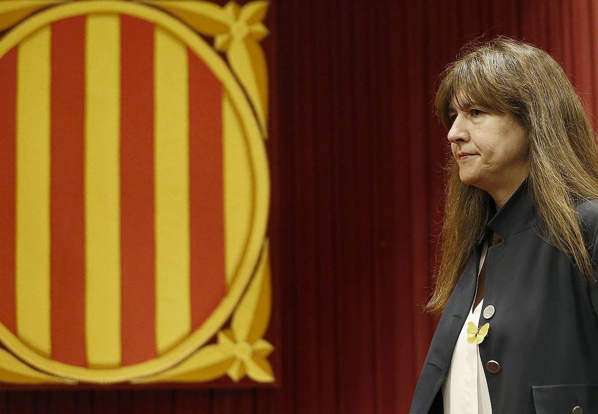 Laura Borras Kataluniako Parlamentuko presidentea. ANDREU DALMAU / FOKU