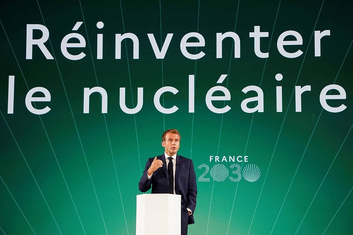Emmanuel Macron, hauteskunde kanpainako ekitaldi batean. LUDOVIC MARIN (EFE)