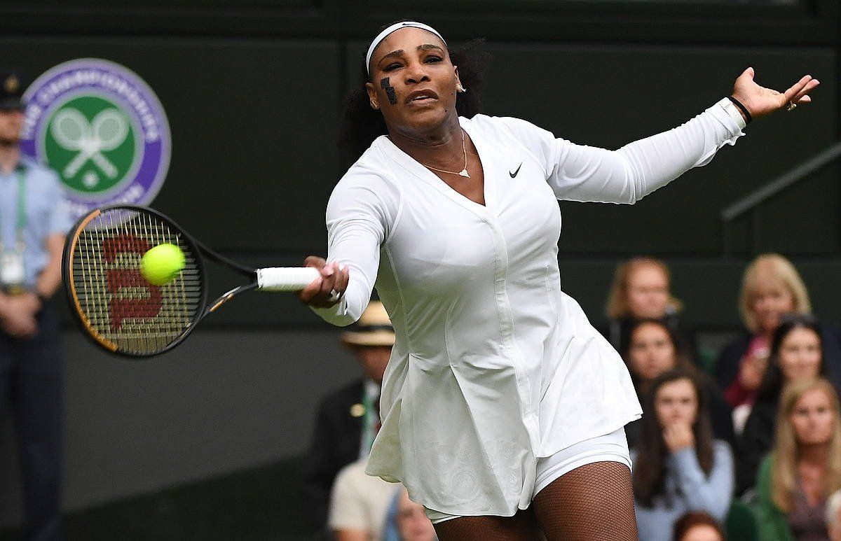 Serena Williams Wimbledoneko neurketa batean, aurtengo ekainean. ANDY RAIN