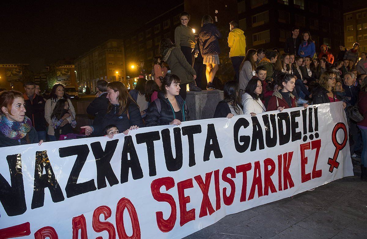 Sexu erasoen aurkako elkarretaratzea, Leioan. Artxiboko argazkia. LUIS JAUREGIALTZO / FOKU