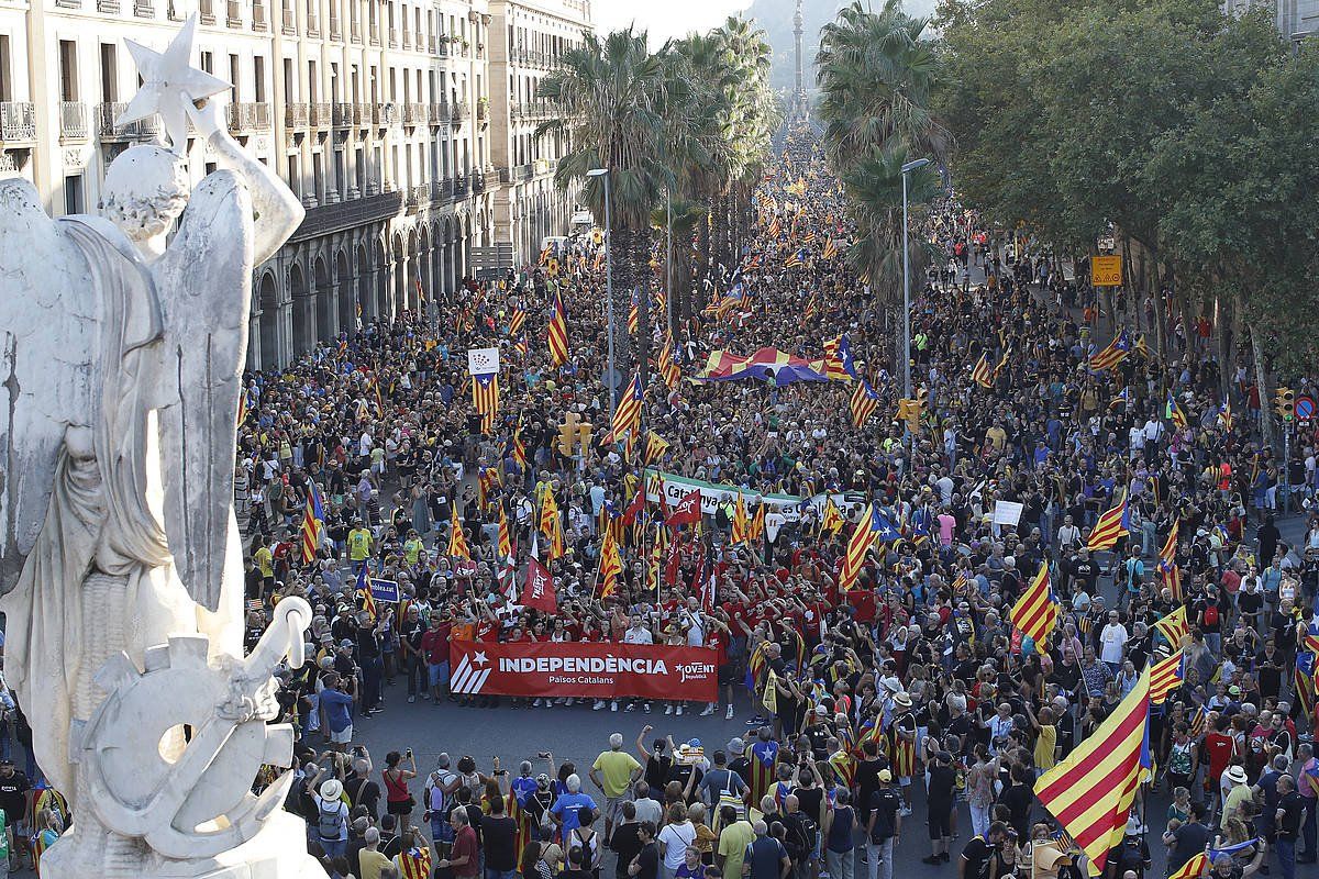 ANCren manifestazioa, gaur, Bartzelonan. MARTA PEREZ / EFE