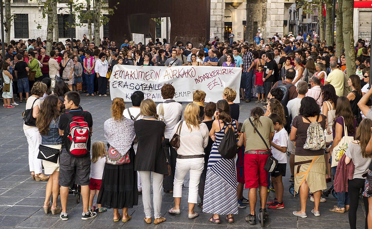 Sexu eraso bat salatzeko protesta Tolosa (Gipuzkoa), 2013an. GORKA RUBIO / FOKU