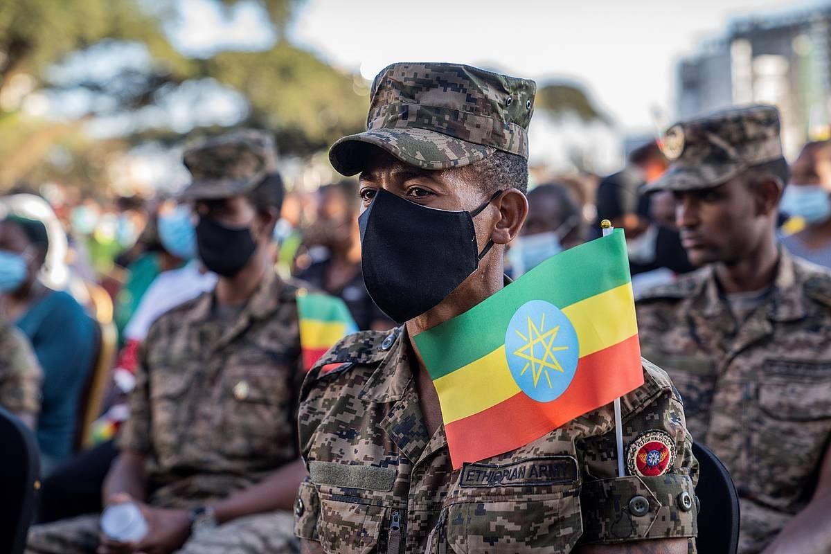 Etiopiako armadao soldaduak, Addis Abeban, artxiboko argazki batean. STR, EFE