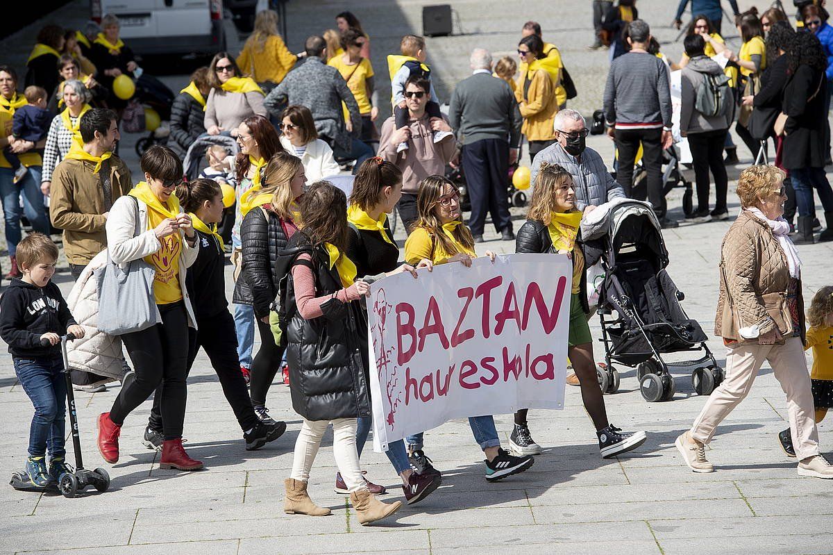 Nafarroako haur eskolen aldeko protesta bat, artxiboko irudian. IñIGO URIZ / FOKU