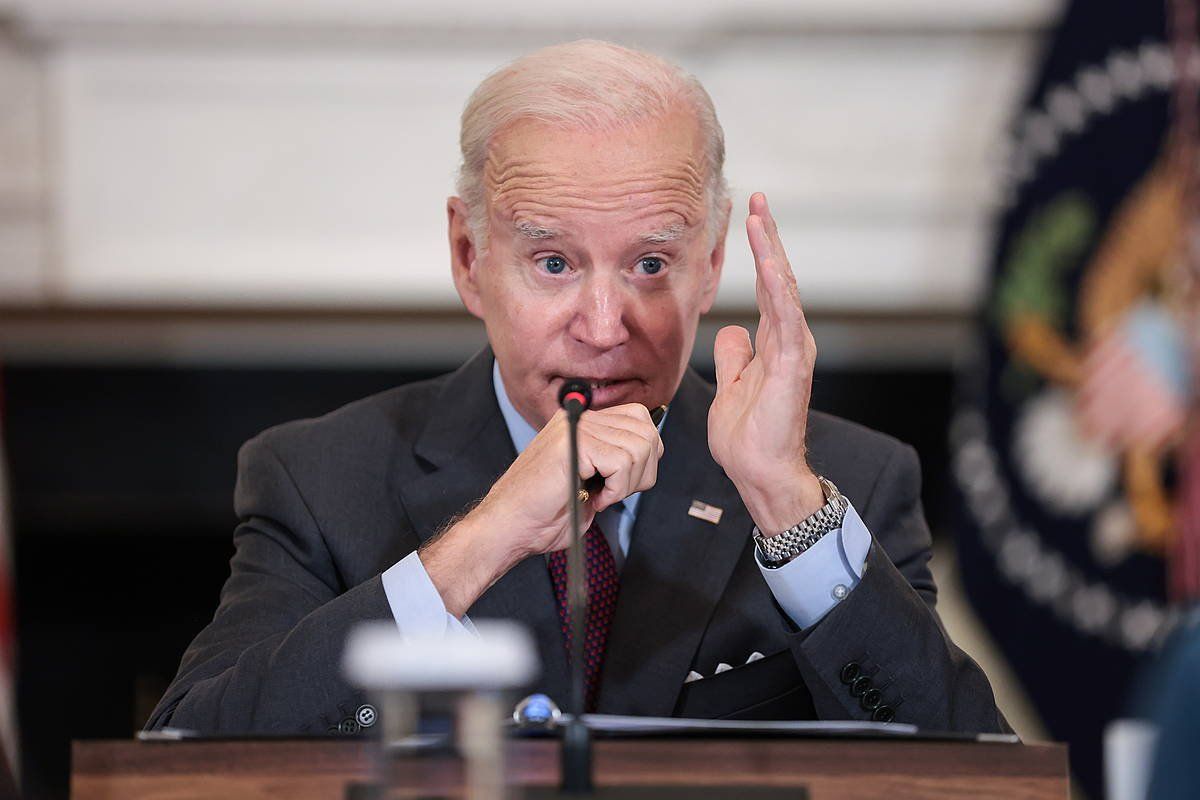 Joe Biden, joan den igandean Washingtonen eginiko agerraldi batean. OLIVER CONTRERAS / POOL