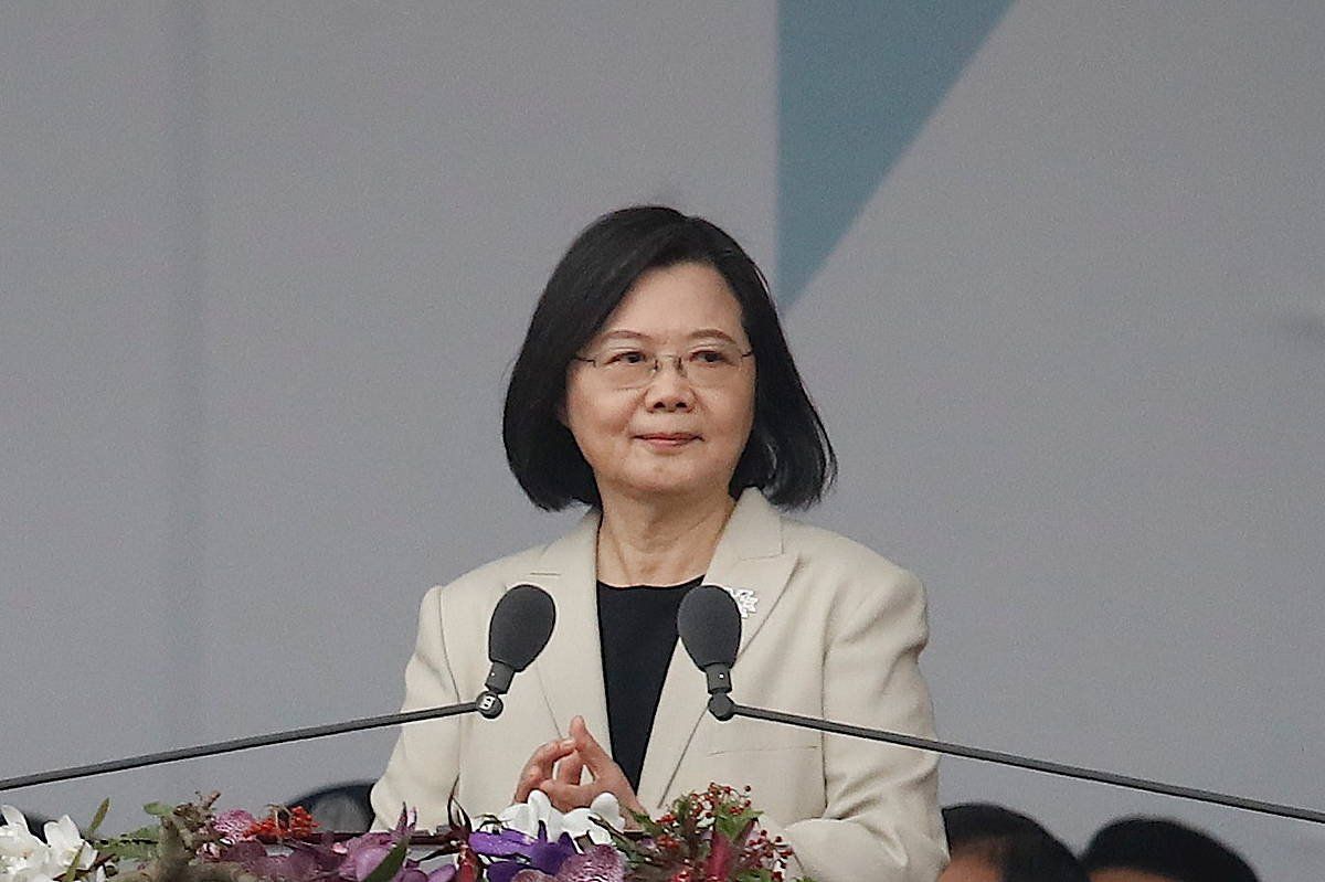 Taiwango presidente Tsai Ing-wen, joan den astean, uhartearen egun nazionaleko hitzaldian, Taipeien. DANIEL CENG SHOU YI / EF