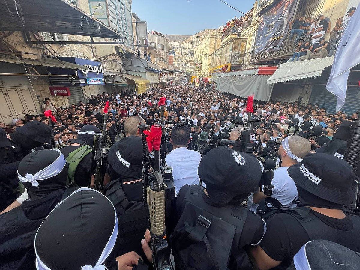 Palestinarren hilketak gaitzesteko protesta bat Nablusen (Zisjordania), urriaren 19an. EFE